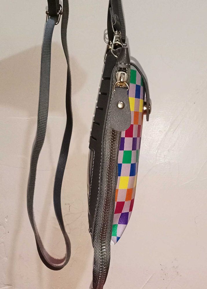 Colorful Checkered Crossbody Bag