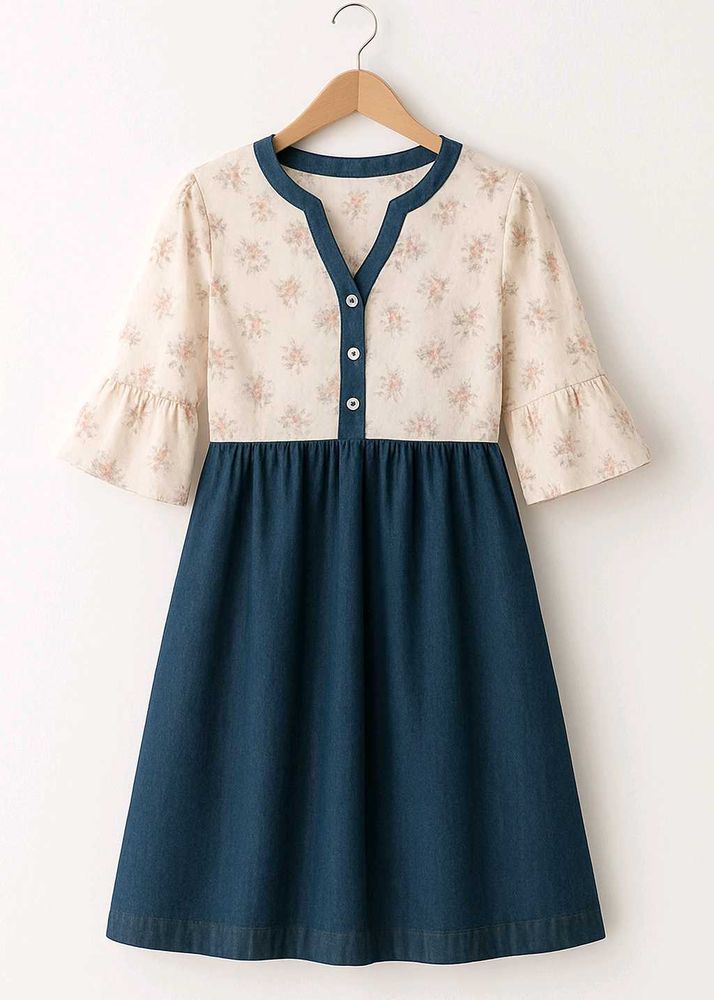 A Line Wear , Floral Dress, Midi Frock