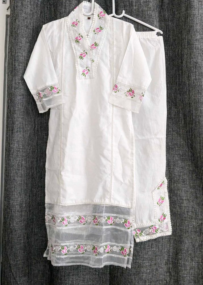 White Kurta Set