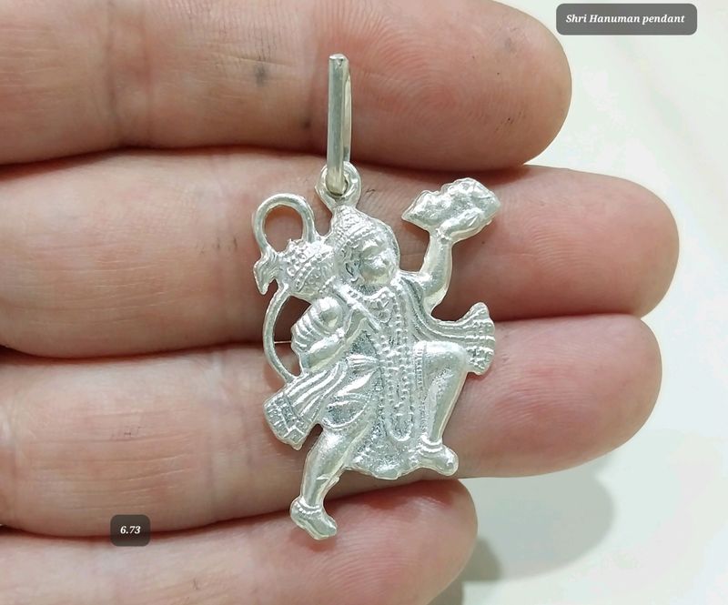Real Silver Chandi Shri Hanuman Pendant