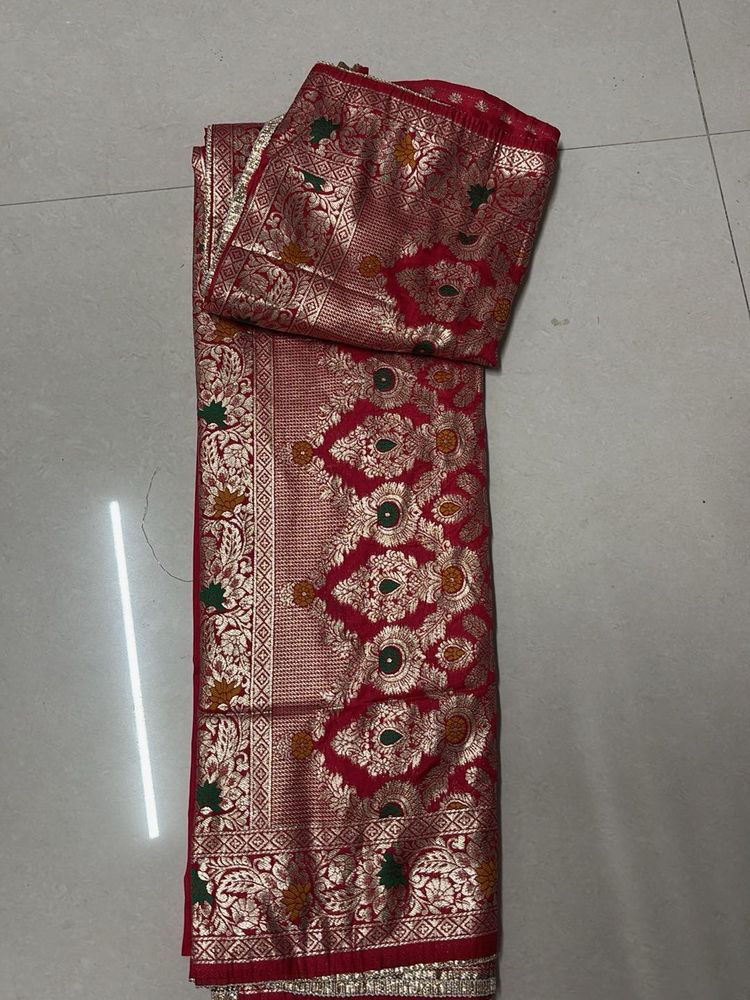 Elegant Red Banarasi Saree