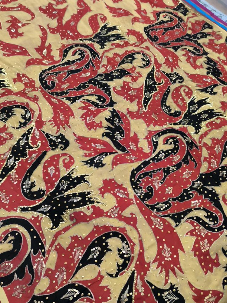 Vintage Hand work Zari Chiffon Saree