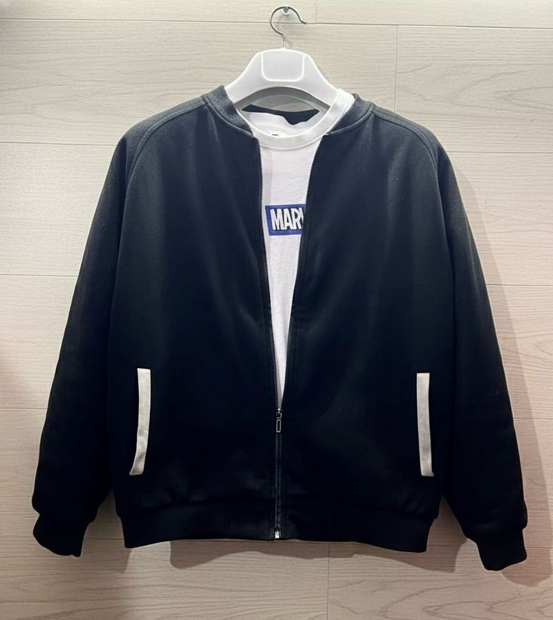 Zara Man Black Bomber Jacket