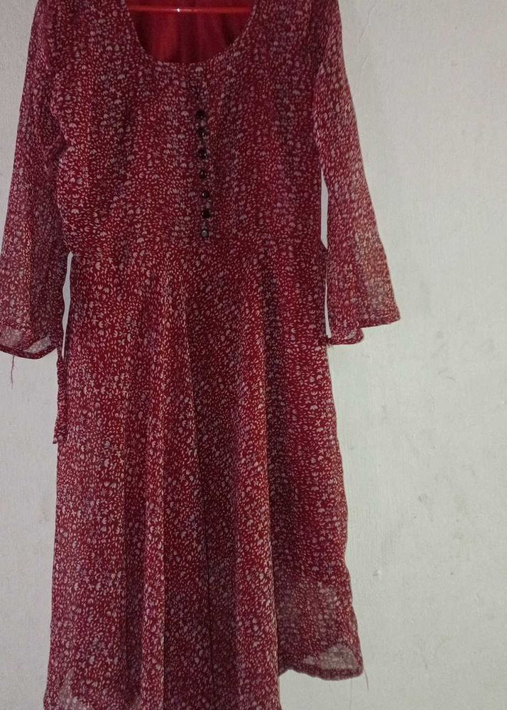 Red Printed Dress
