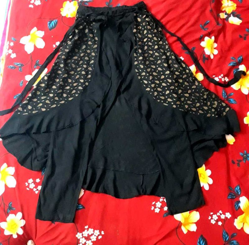 Black Lace Trim Skirt