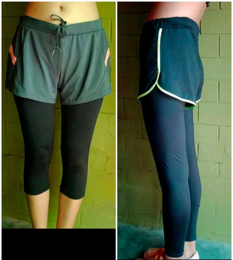 Pair Of  Athletic Shorts with Leggings