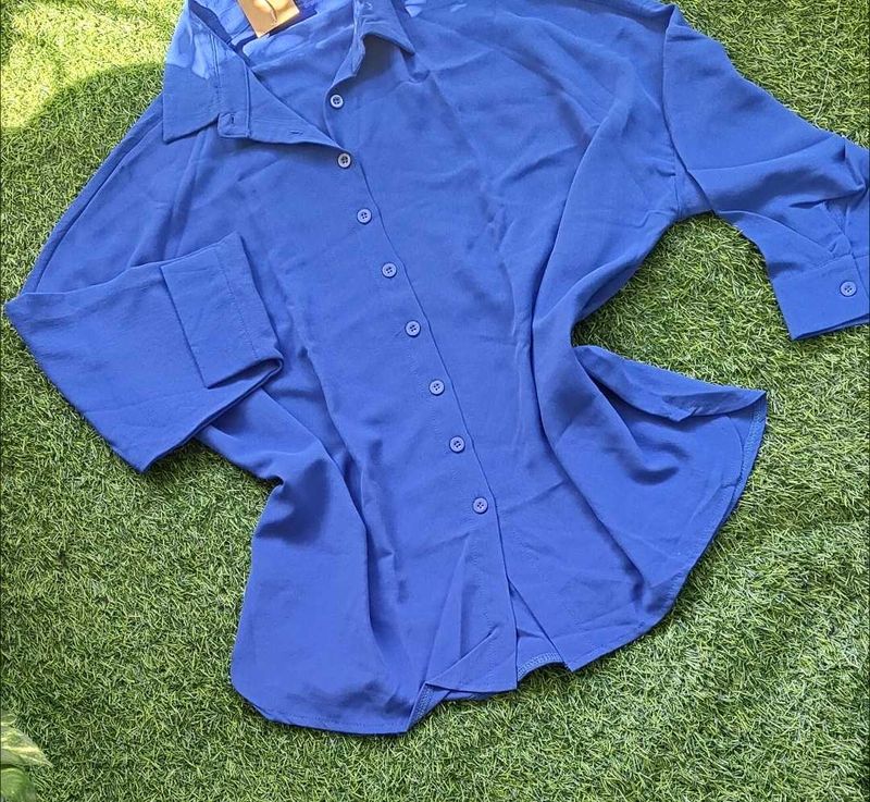 Elegant Blue Button-Down Shirt