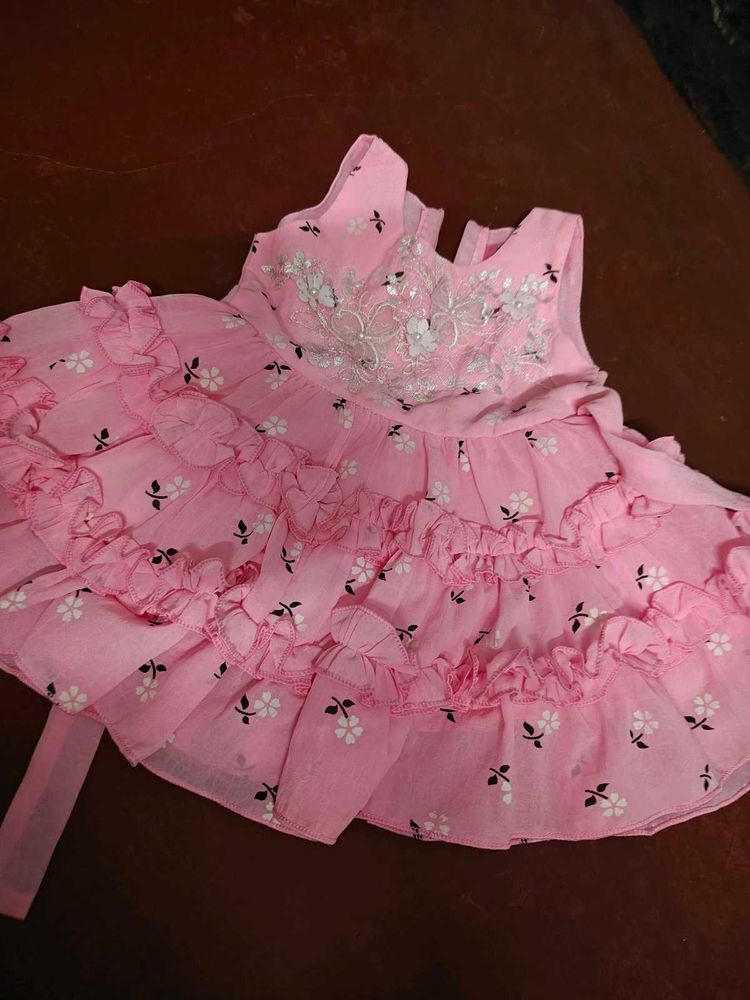 Cute Pink Flower Girl Dress