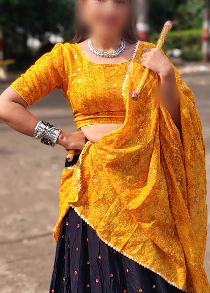 Yellow Embroidered Lehenga Choli Set