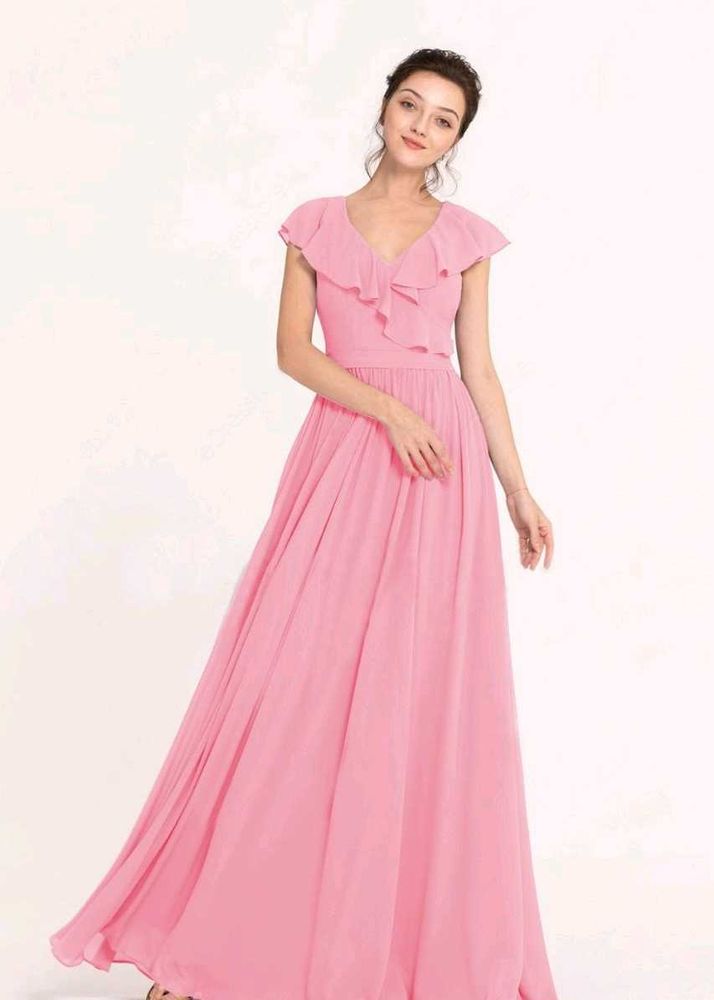 Elegant Long Flair Gown With Aster