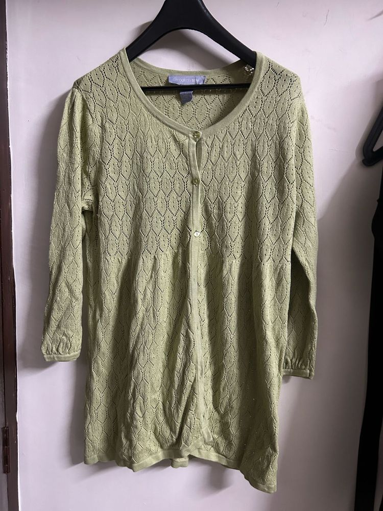 Green Knit Cardigan