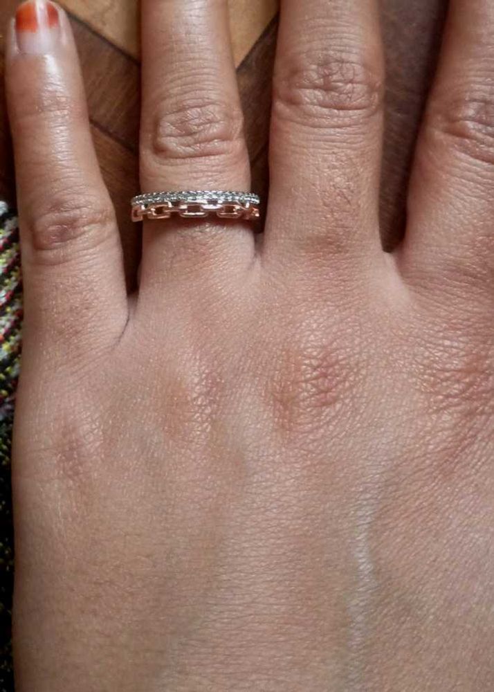 pur silver 925 Elegant Rose Gold Ring