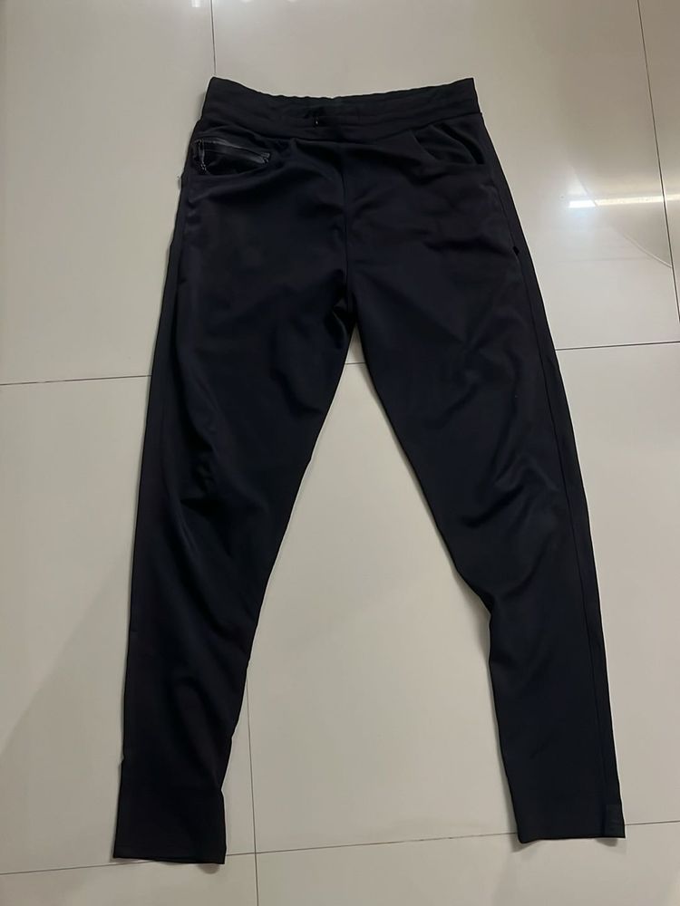 Black Polyester Nylon Pants