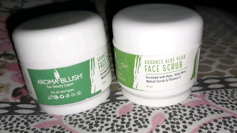 Combo Pack Aroma Blush D-tan Face Scrub And Face Pack
