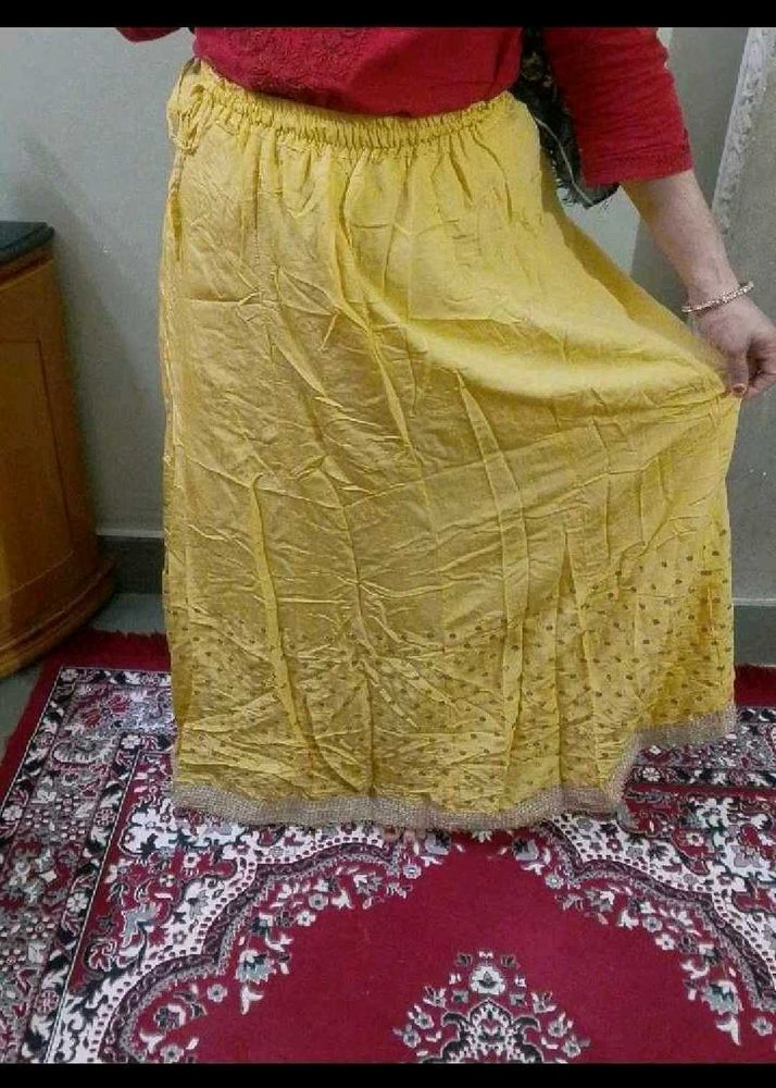 Yellow Ethnic Skirt fancy aesthetic