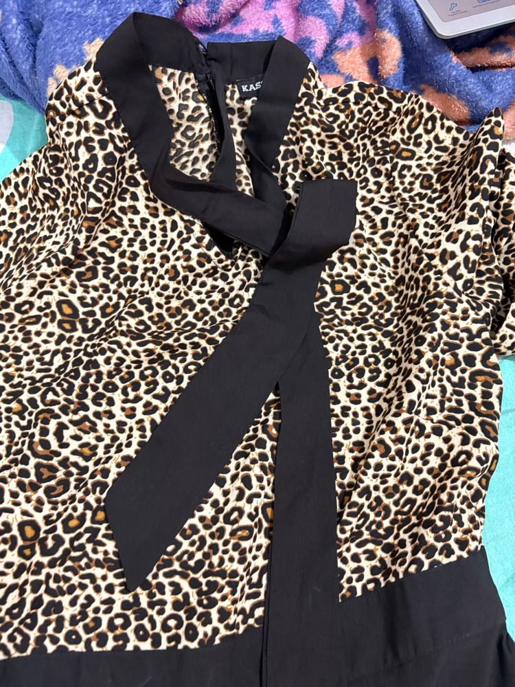 KAS New York Leopard Print Blouse