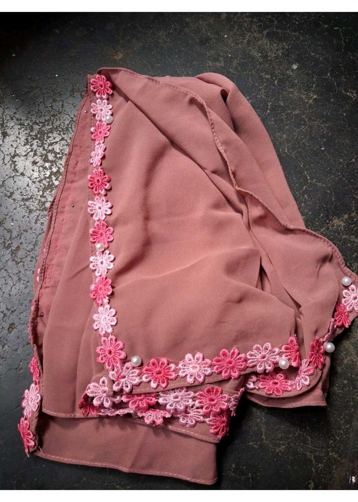 Elegant Floral Trim Hijab