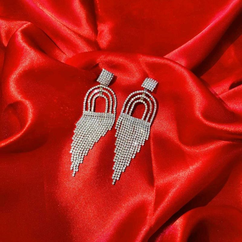 Sparkling Fringe Dangle Earrings