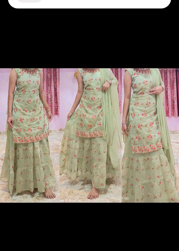 Floral Print Kurti with Lagging Pants