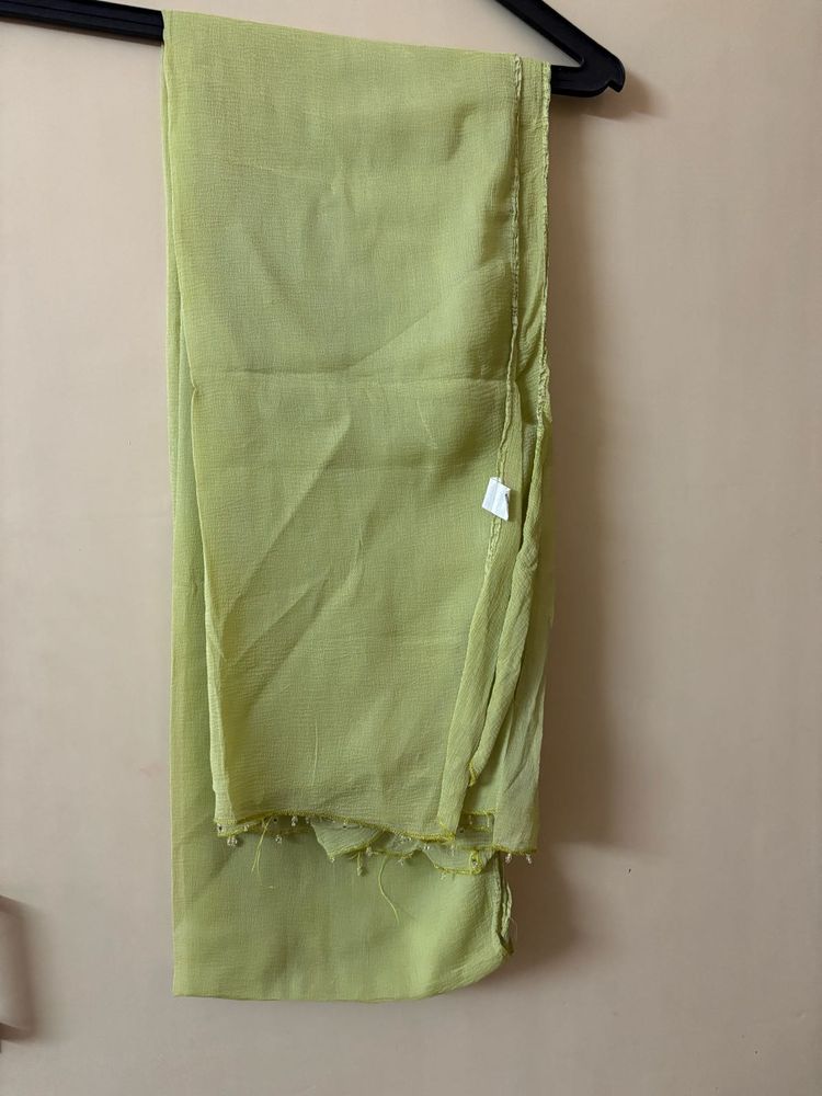Max Lime Green Plain Dupatta