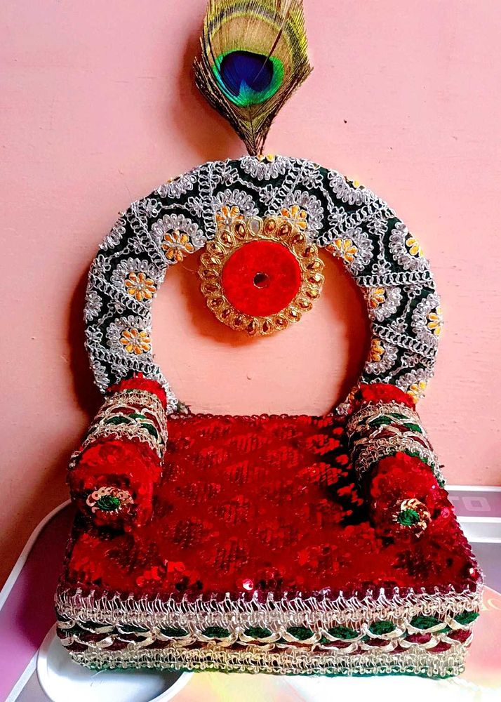 Decorative Throne with Peacock Feather