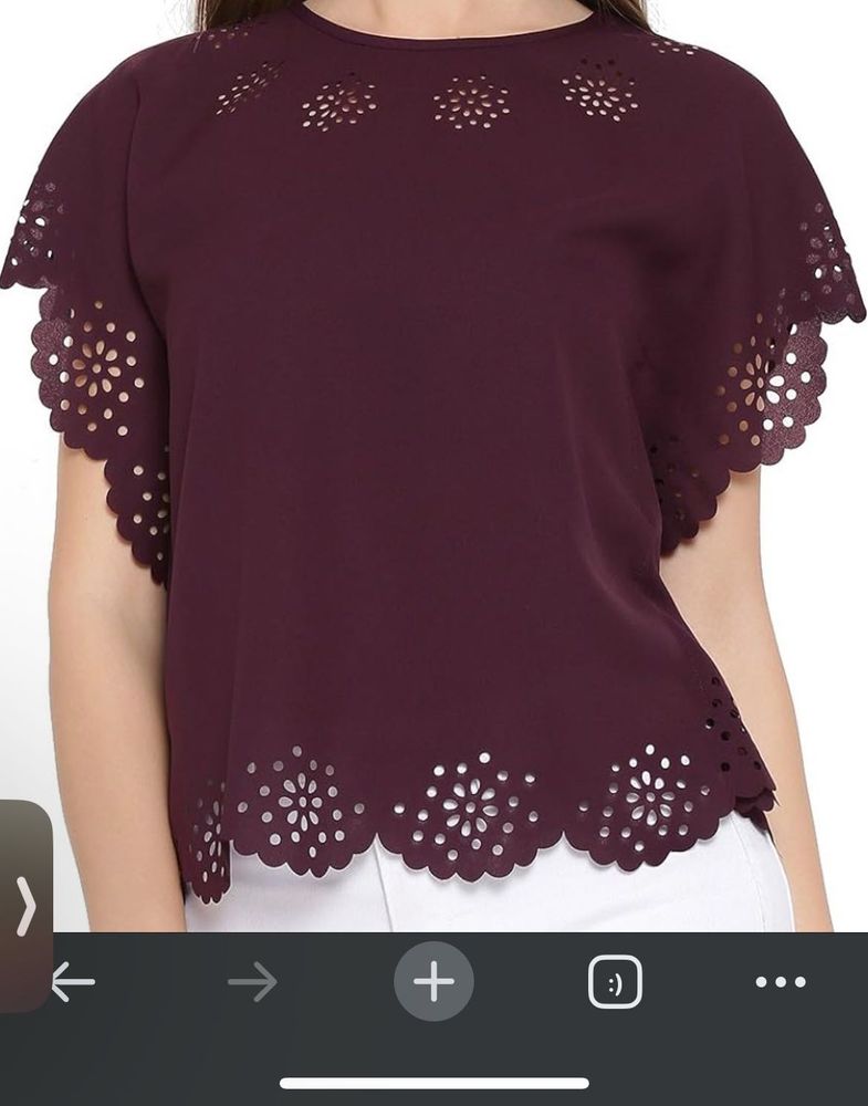 Maroon Cutout Top