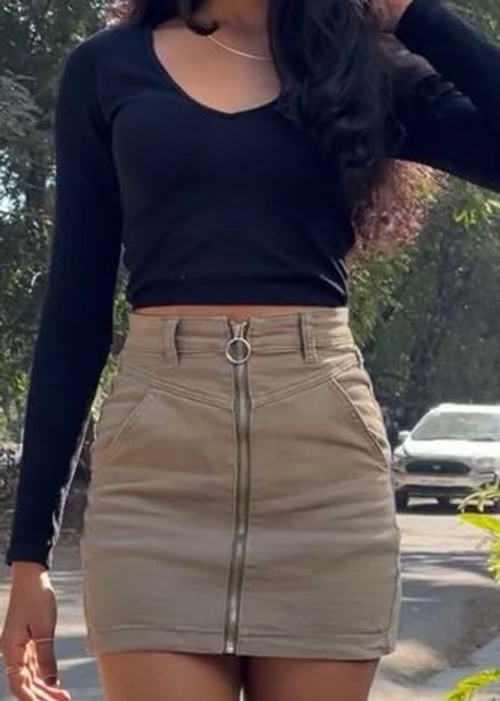 Khaki Mini Skirt