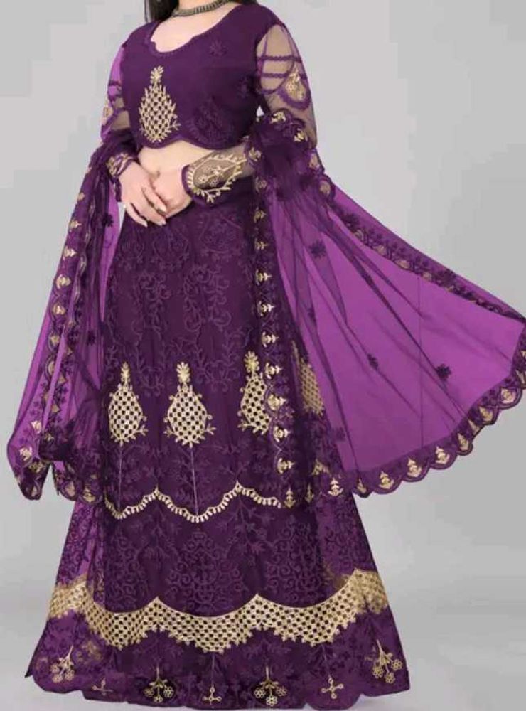 Self Design Embroidered Semi Stitched Lehenga Chol