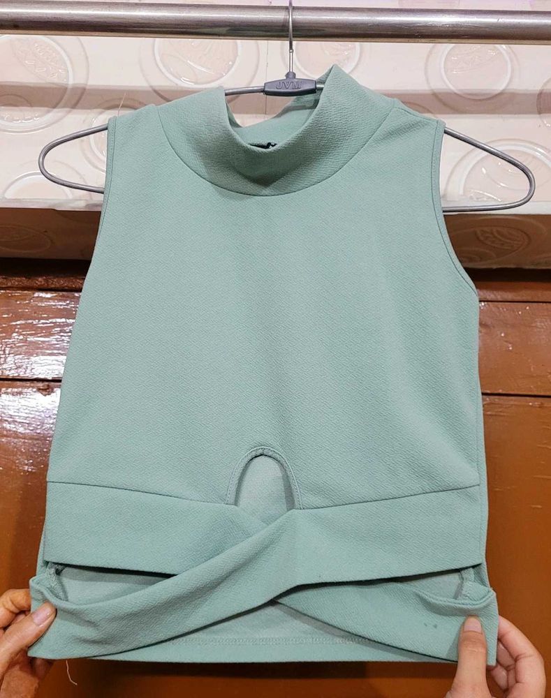 Stylish Mint Green Crop Top