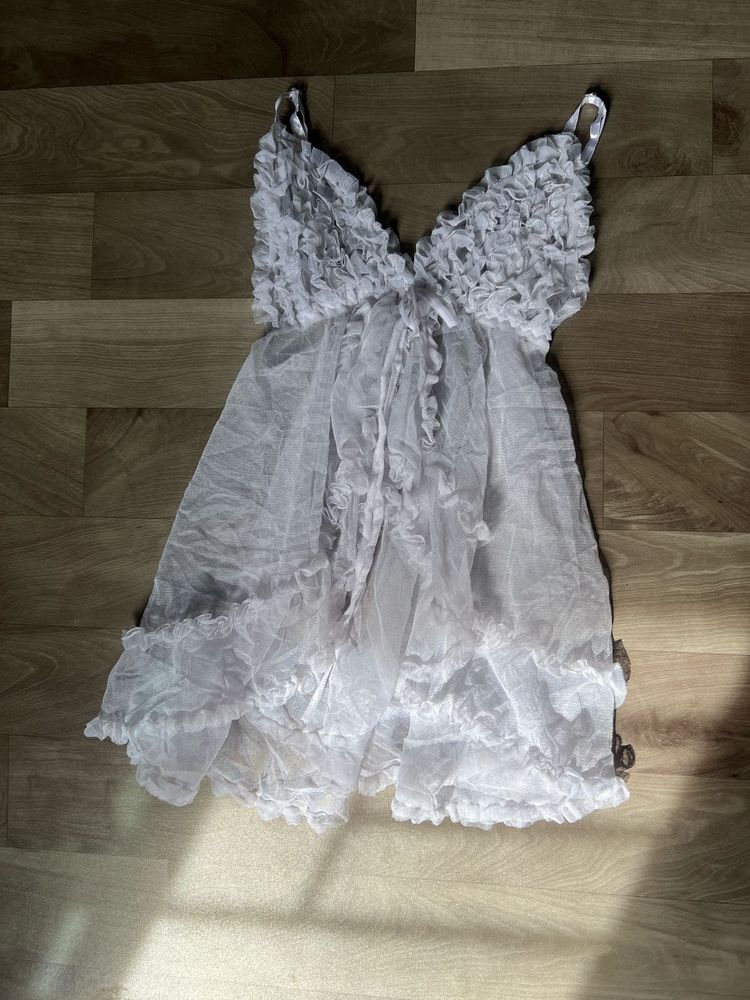 White Ruffle Top