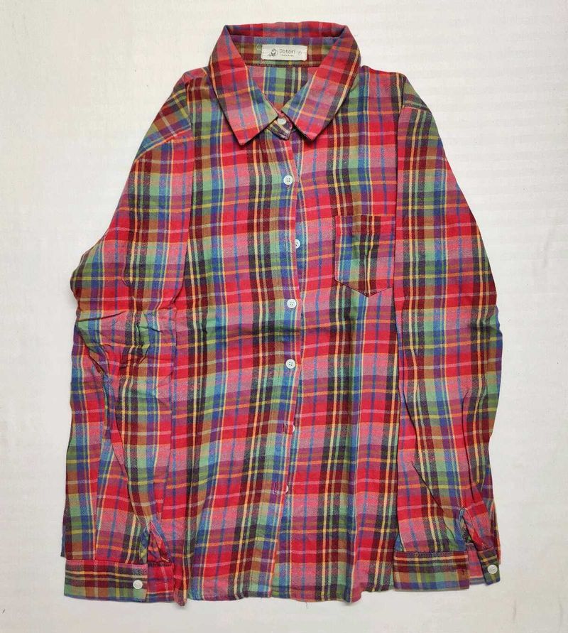 Colorful Plaid Flannel Shirt