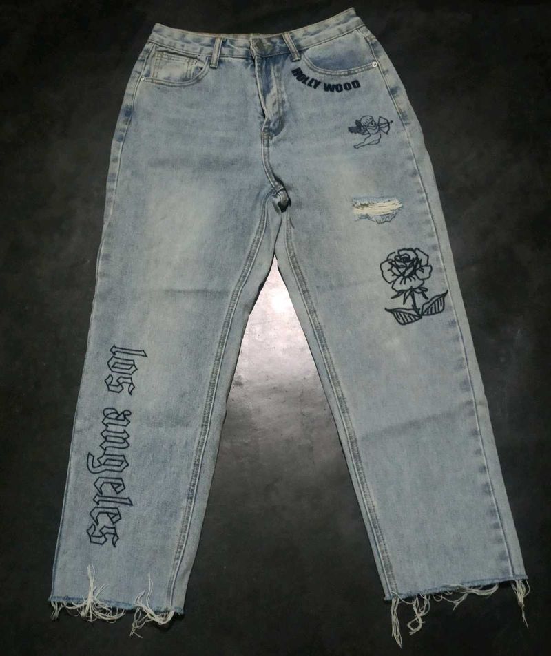 SHEIN Stylish Graphic Jeans