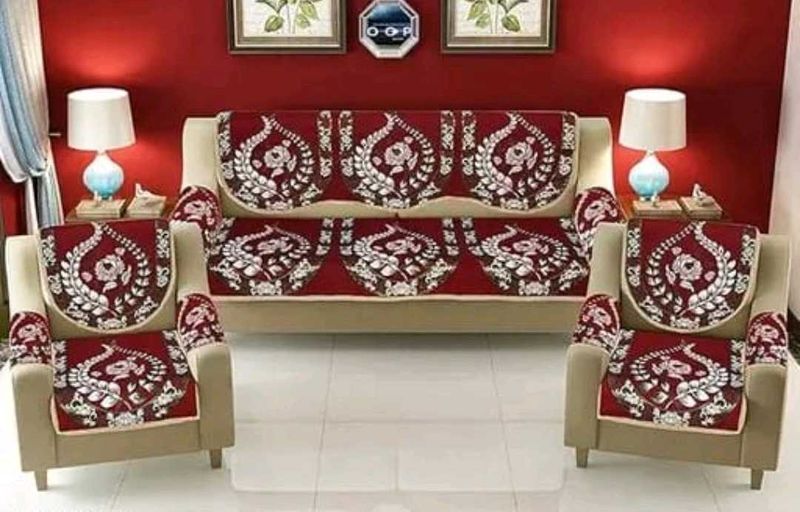Maroon Elegant Sofa Cover