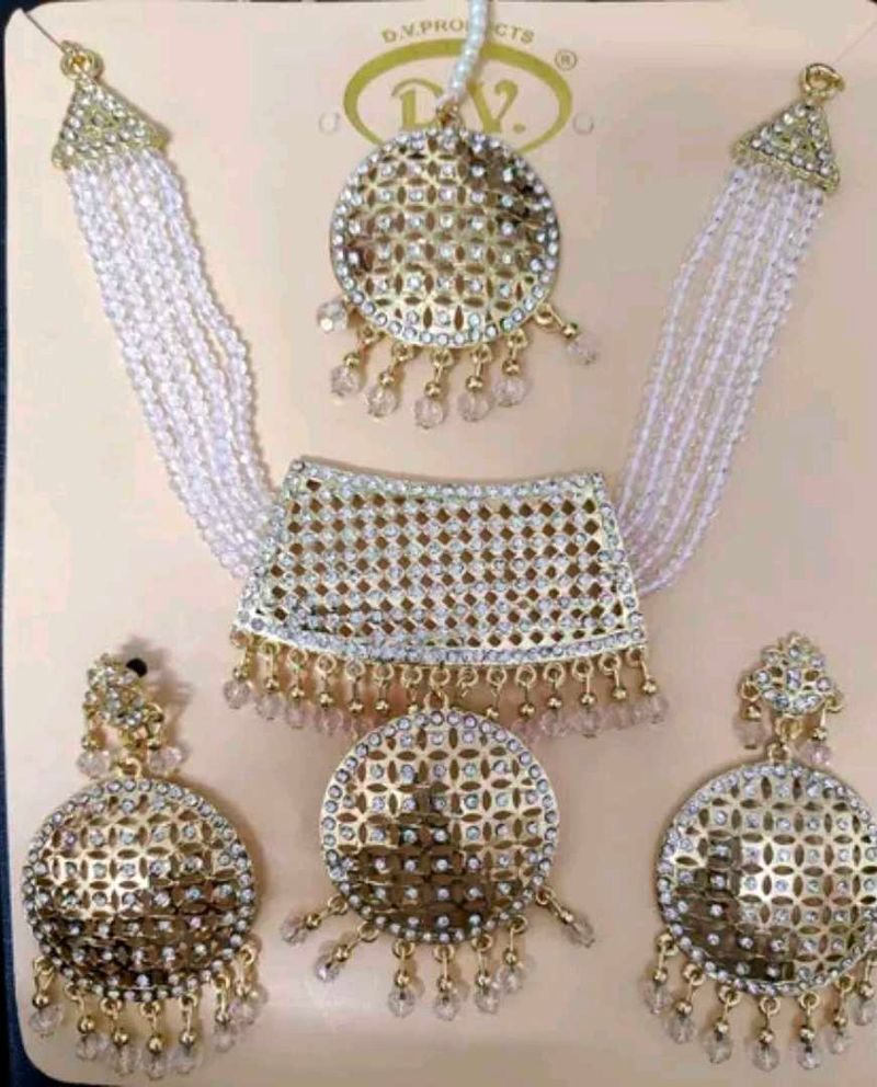 Rajputana White Necklace Set