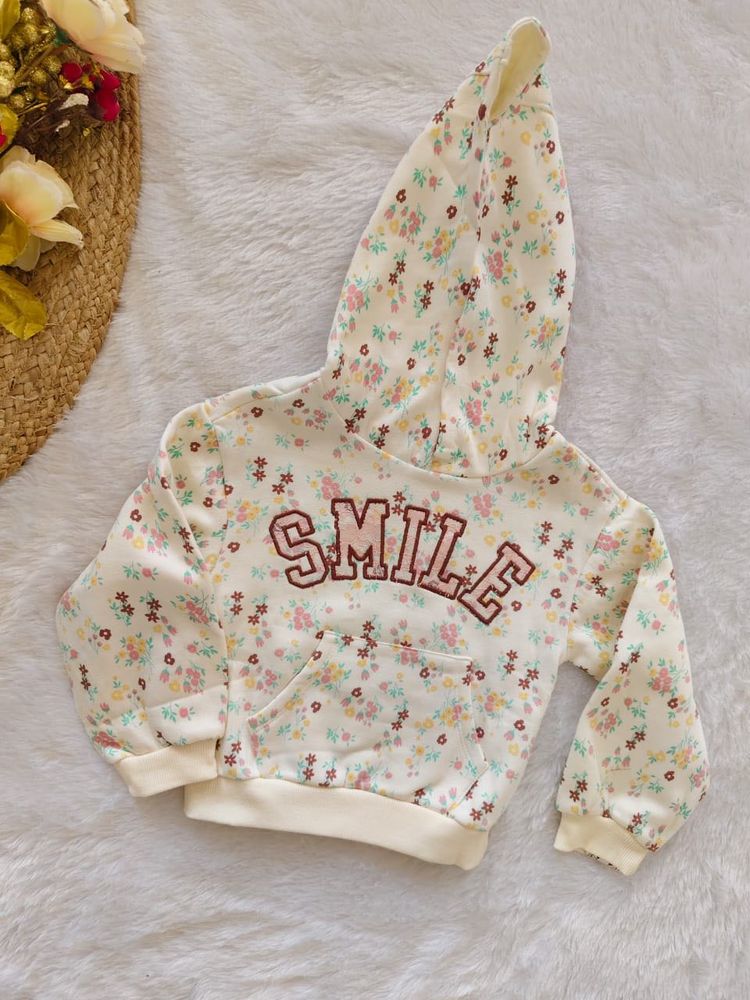 Floral 'Smile' Hoodie