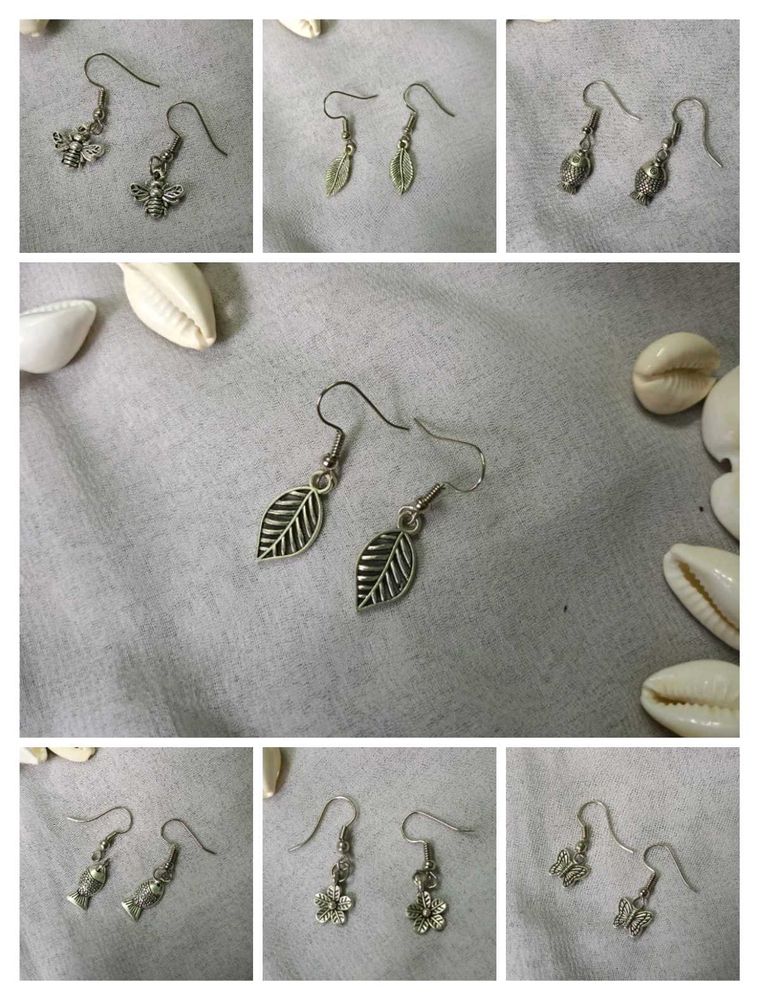 Assorted Silver Charm Earrings