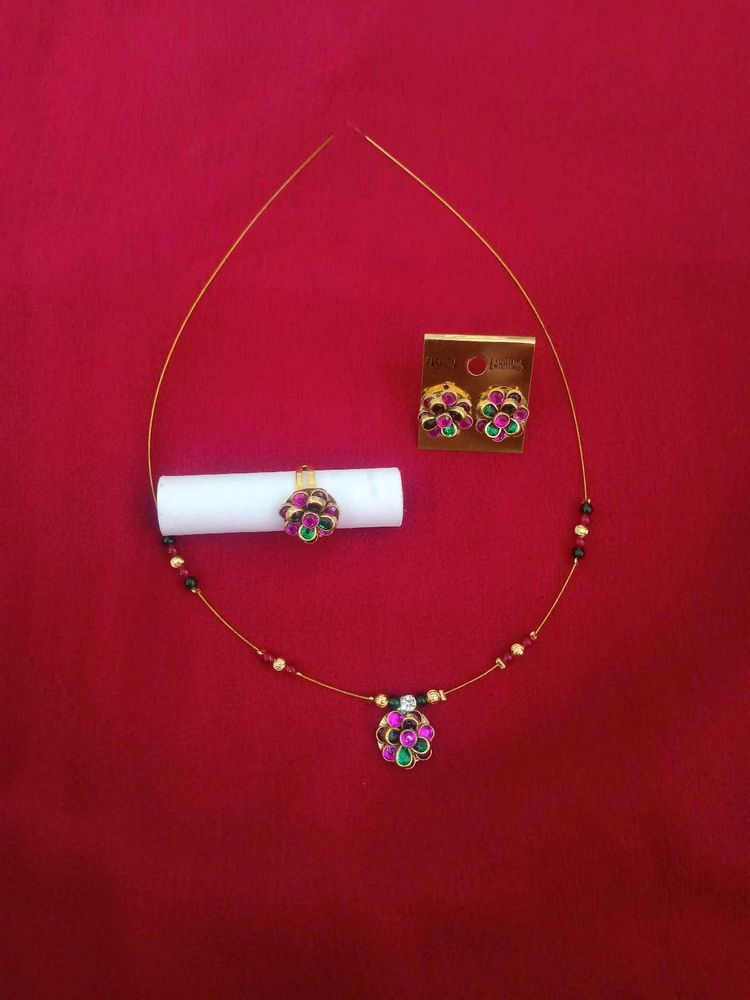Pink And Green Combination Invisible Chain