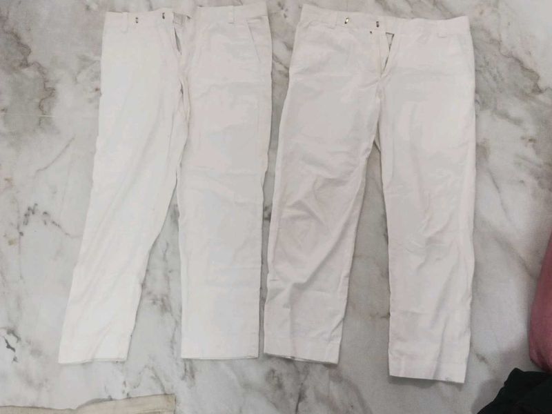 White Casual Pants