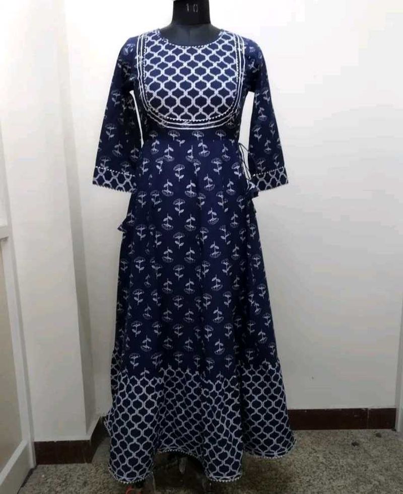 Navy &amp; White Printed Maxi Dress