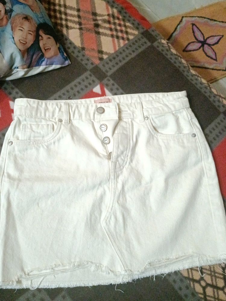 Off White Denim Skirt