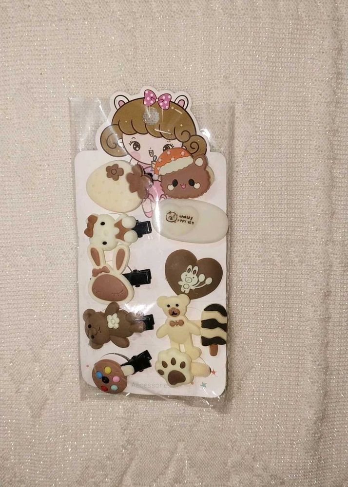 Kawaii Cartoon Hair Clips - Set of 10