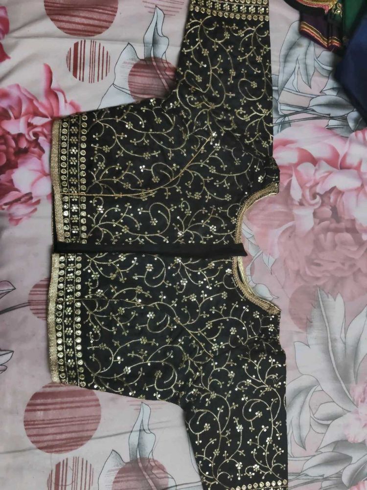 Embroidered Black Blouse
