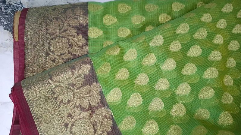 Leaf Green Colour Saree