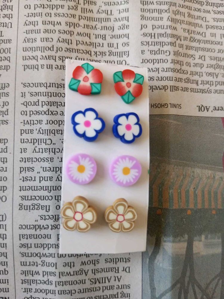 Cute Flower Stud Earring Set