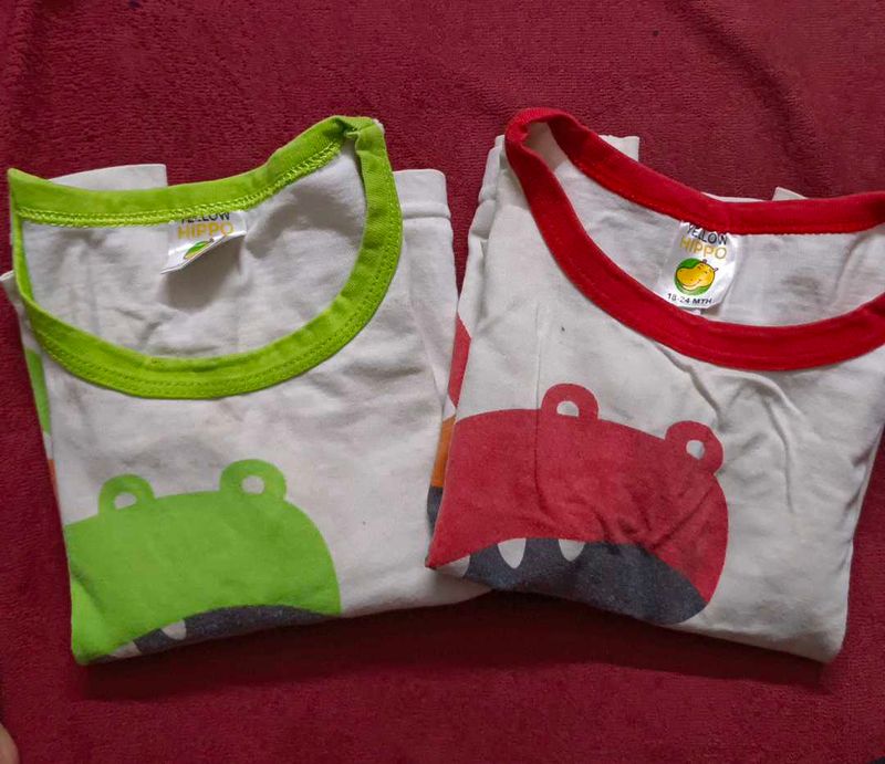 Yellow Hippo Baby T-Shirts
