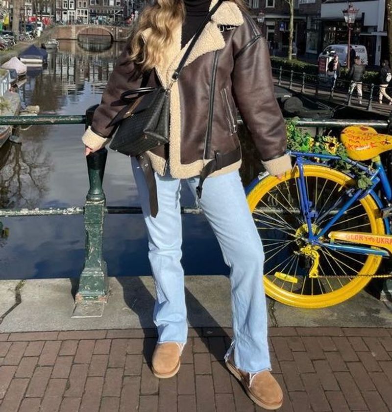 Faux Leather Fur Jacket