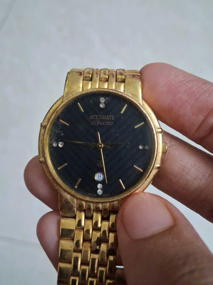 Accurate Libretto Gold Watch