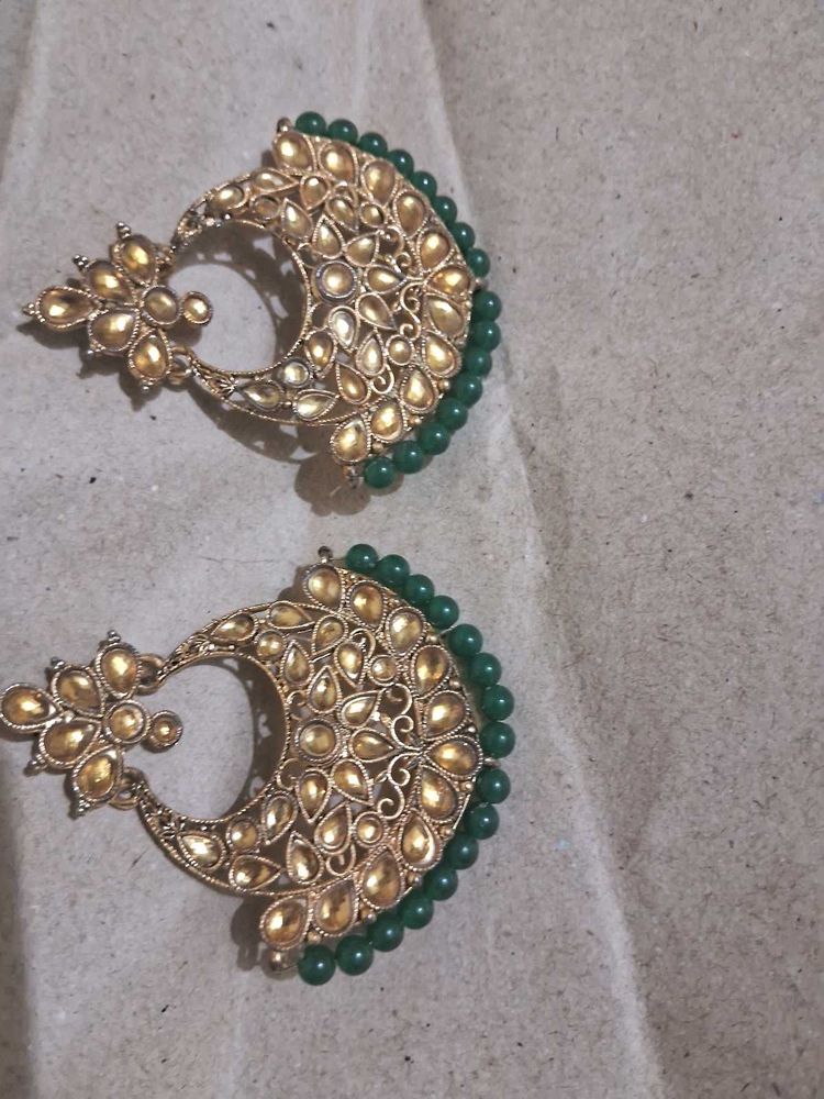 ✨ New Traditional Kundan Earrings – Never Worn ✨