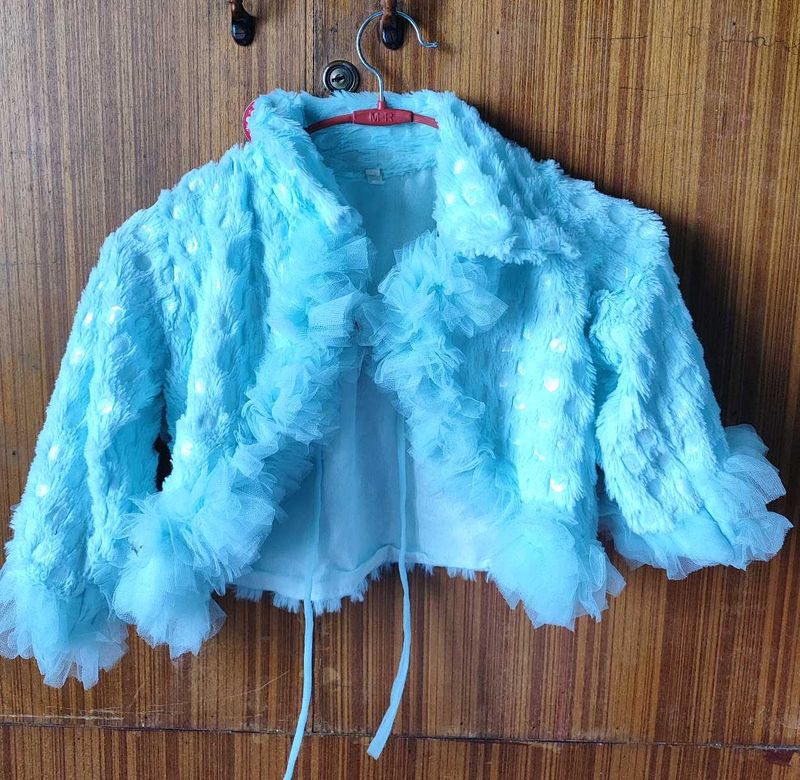 Cute Blue Furry Jacket