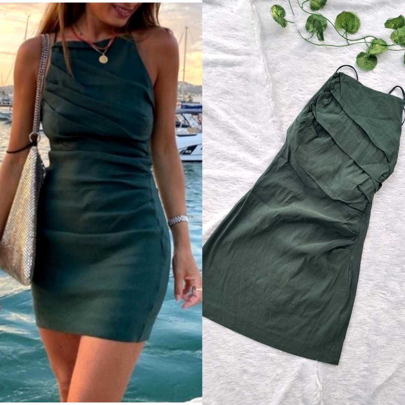 Zara Draped Green Dress
